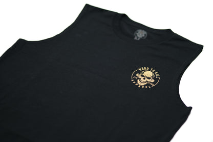 Black Hard To Kill Logo Curve Cut Tank Top