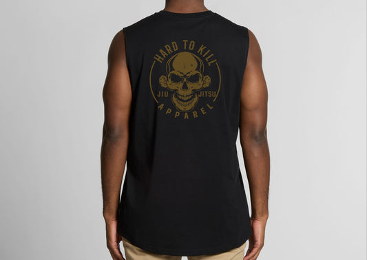 Black Hard To Kill Logo Curve Cut Tank Top